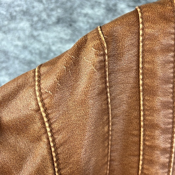 Women's Plus Size 2X Soft Faux Leather Jacket Big Chill Zipper Brown Tan *READ* - Picture 17 of 17